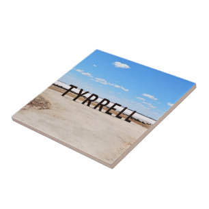 Salt and Sky at Lake Tyrrell Australia Ceramic Tile