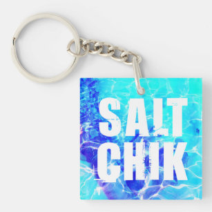 Salt Chik Logo Blue Water Key Ring