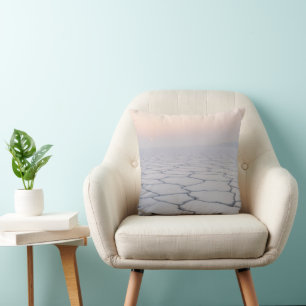 Salt Flats at Dawn: Ethereal Minimalist Landscape Cushion