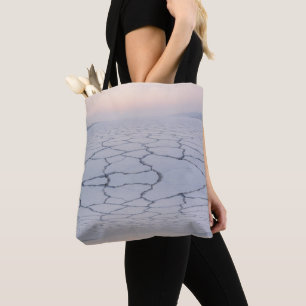 Salt Flats at Dawn: Ethereal Minimalist Landscape Tote Bag