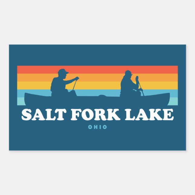 Salt Fork Lake Ohio Canoe Rectangular Sticker (Front)