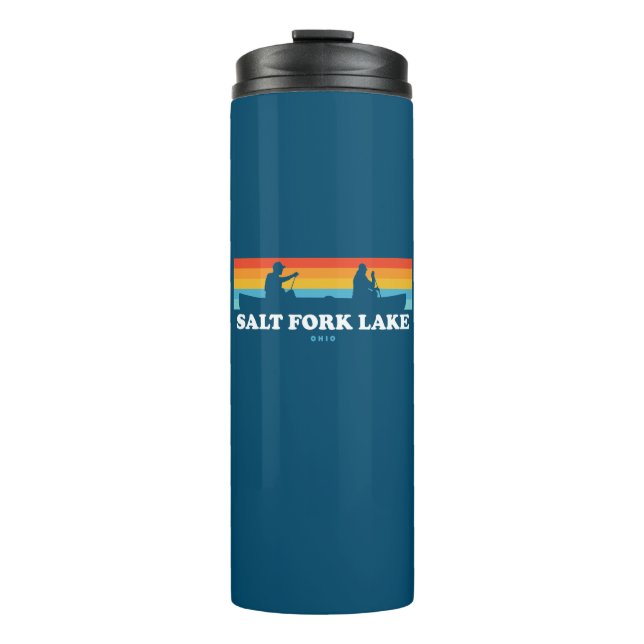 Salt Fork Lake Ohio Canoe Thermal Tumbler (Front)
