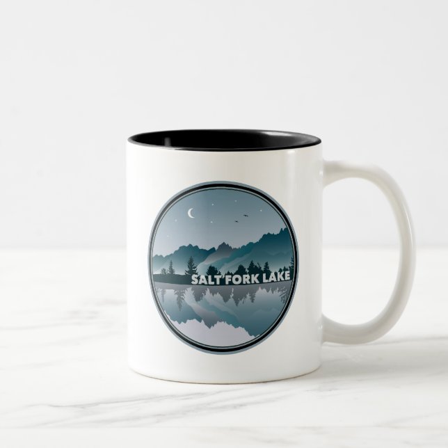 Salt Fork Lake Ohio Reflection Two-Tone Coffee Mug (Right)