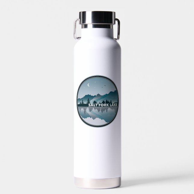 Salt Fork Lake Ohio Reflection Water Bottle (Front)