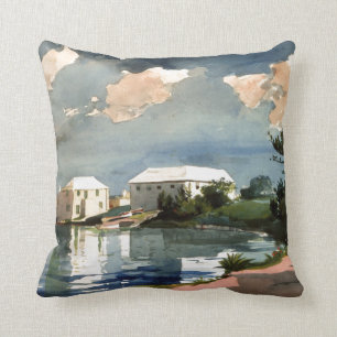 Salt Kettle, Bermuda painting by Winslow Homer Cushion