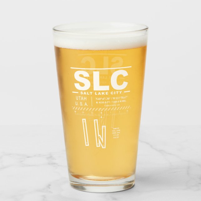 Salt Lake City International Airport SLC Glass (Front Filled)
