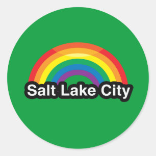 SALT LAKE CITY LGBT PRIDE RAINBOW CLASSIC ROUND STICKER