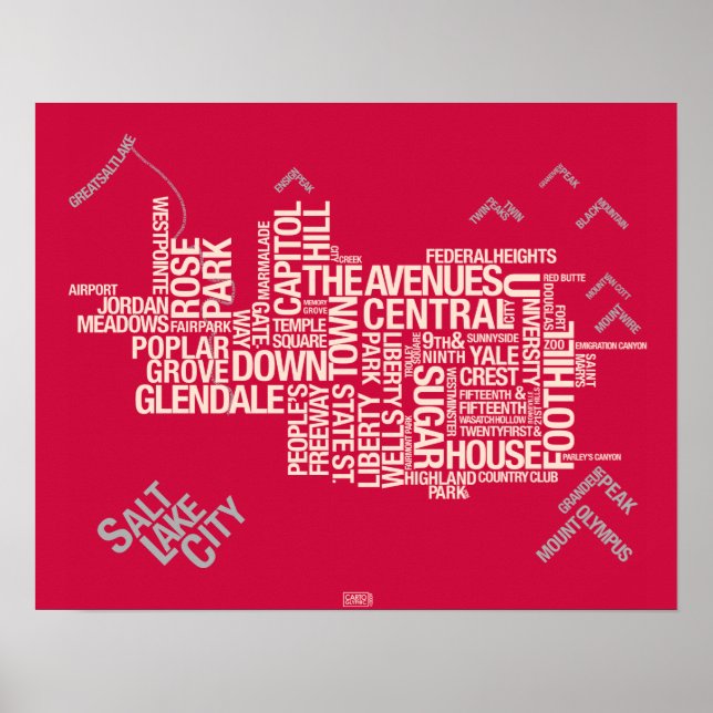 Salt Lake City Neighbourhoods: Crimson Poster (Front)