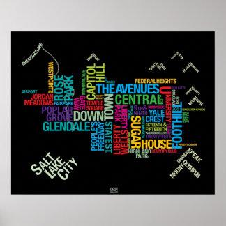 Salt Lake City Neighbourhoods: Marmalade Palette Poster