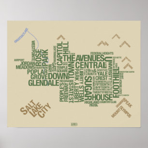 Salt Lake City Neighbourhoods: Wasatch Green Poster