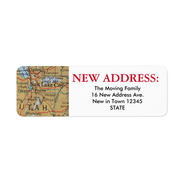 Salt Lake City New Address Label Return Address Label (Front)
