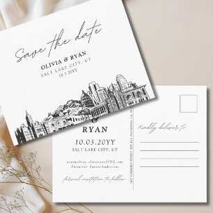 Salt Lake City Save the Date Postcard Wedding