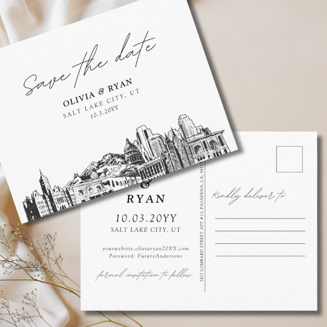 Salt Lake City Save the Date Postcard Wedding (Salt Lake City Save the Date Postcard Wedding
)