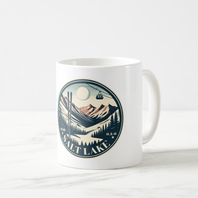 Salt Lake City Ski Resorts Utah skking gifts Coffee Mug (Front Right)