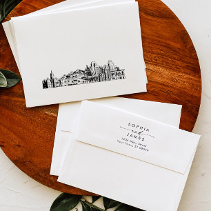 Salt Lake City Skyline Wedding Cityscape Envelope
