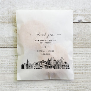 Salt Lake City Skyline Wedding Thank You Favour Bag