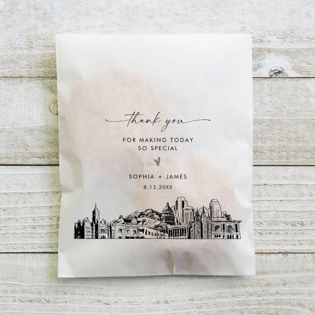 Salt Lake City Skyline Wedding Thank You  Favour Bag (Creator Uploaded)