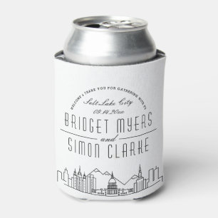 Salt Lake City Stylised   Wedding Can Cooler