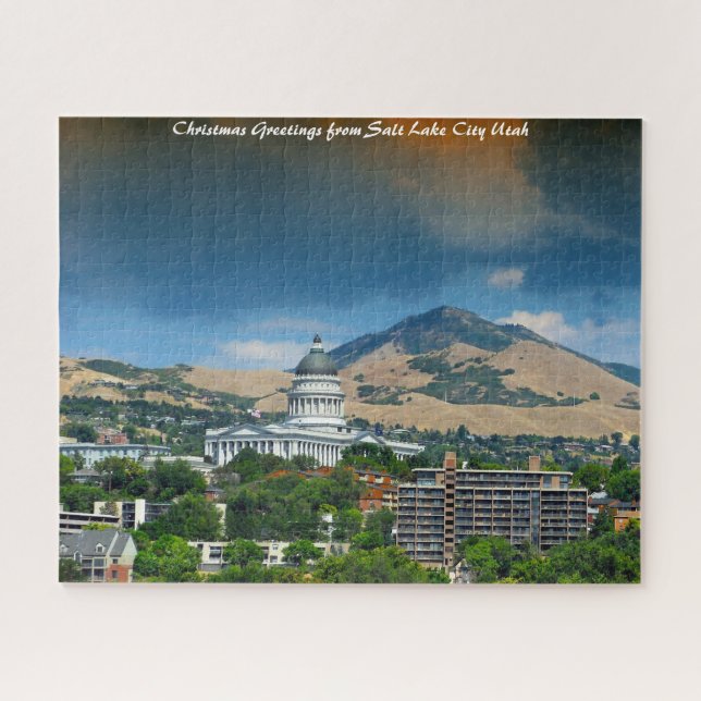 Salt Lake City Utah. Christmas Greetings Jigsaw Puzzle (Horizontal)