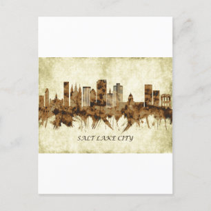 Salt Lake City Utah Cityscape Holiday Postcard