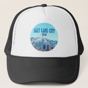 Salt Lake City Utah Downtown Vintage Trucker Hat