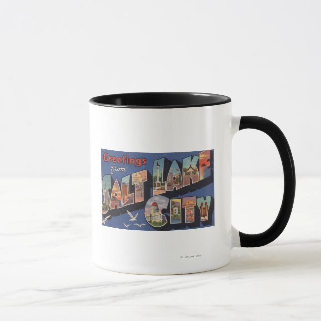 Salt Lake City, Utah - Large Letter Scenes 2 Mug (Right)