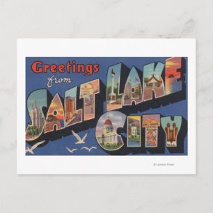 Salt Lake City, Utah - Large Letter Scenes 2 Postcard