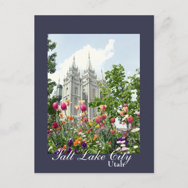 Salt Lake City, Utah Mormon Temple Postcard (Front)