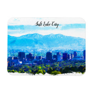 Salt Lake City Utah Panorama View Magnet