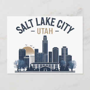 Salt Lake City Utah retro vintage Travel  Postcard