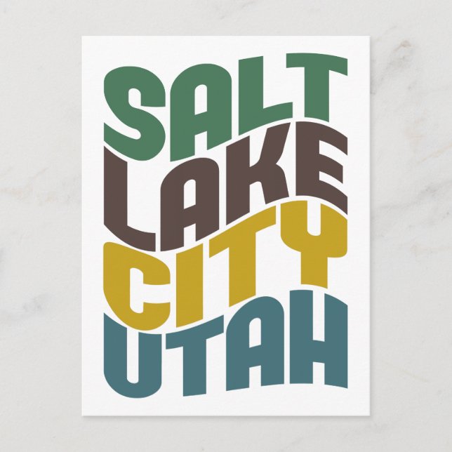 Salt Lake City Utah Retro Wave Postcard (Front)