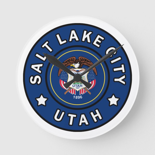 Salt Lake City Utah Round Clock (Front)