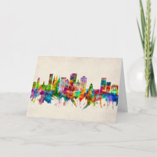 Salt Lake City Utah Skyline Holiday Card