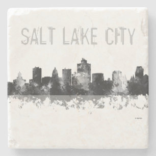 SALT LAKE CITY, UTAH SKYLINE - Stone Drinks Coaste Coaster
