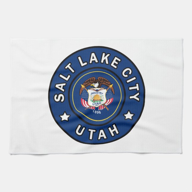 Salt Lake City Utah Tea Towel (Horizontal)