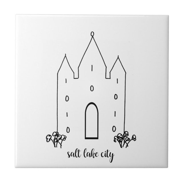 salt lake city utah temple simple modern ceramic tile (Front)