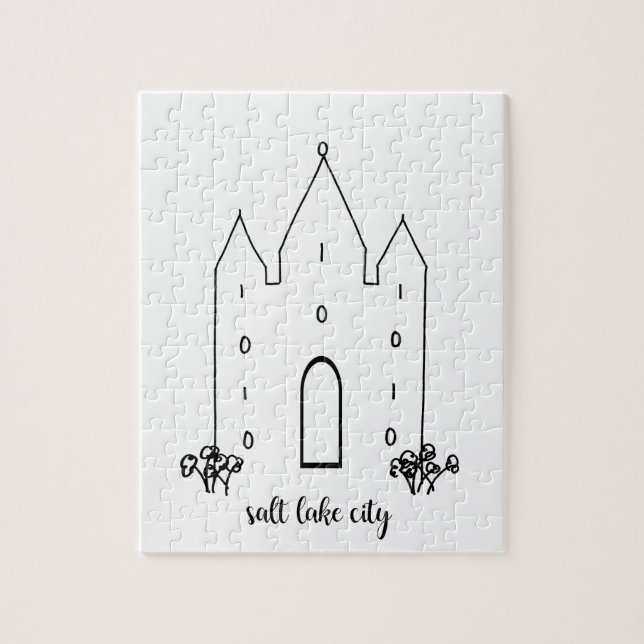 salt lake city utah temple simple modern jigsaw puzzle (Vertical)