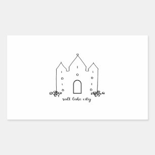 salt lake city utah temple simple modern rectangular sticker