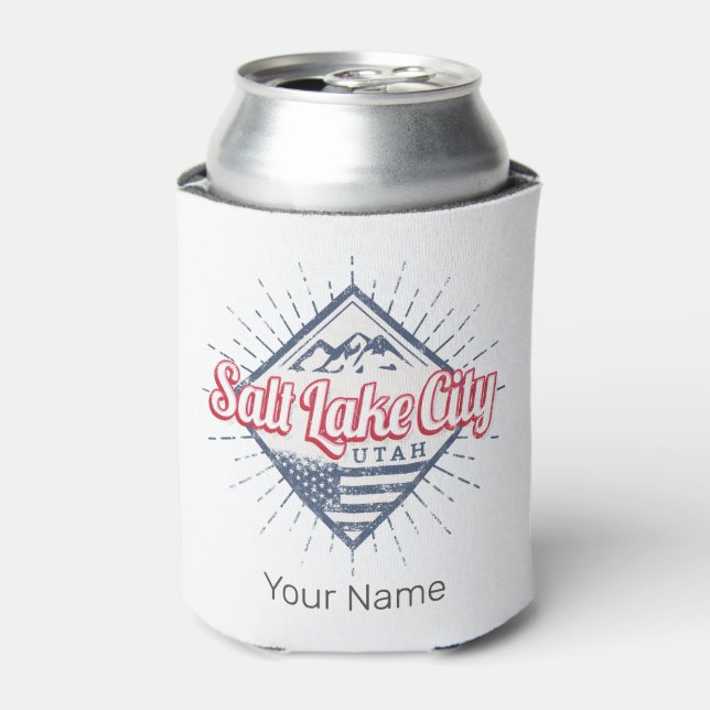 Salt Lake City Utah United States Mountains USA Can Cooler (Can Front)