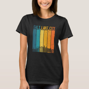 Salt Lake City Utah USA Retro Vintage Sunset Skyli T-Shirt