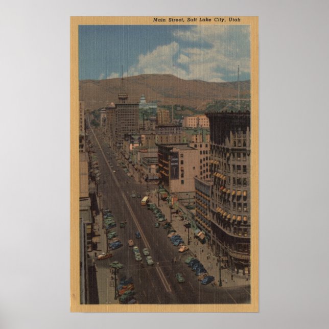 Salt Lake City, Utah - View of Main St. Poster (Front)