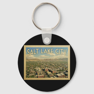 Salt Lake City Utah Vintage Travel Key Ring