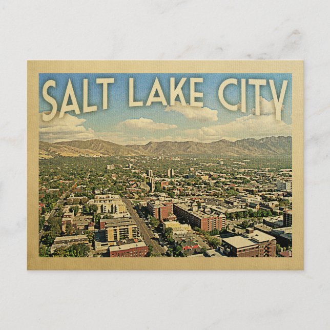 Salt Lake City Utah Vintage Travel Postcard (Front)