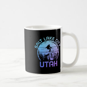 Salt Lake City Utah Vintage Winter Sports Ski Snow Coffee Mug