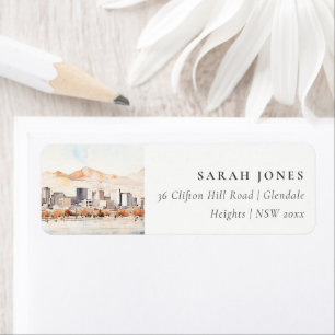Salt Lake City, Utah Watercolor Landscape Address Return Address Label