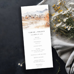 Salt Lake City Utah Watercolor Wedding Program