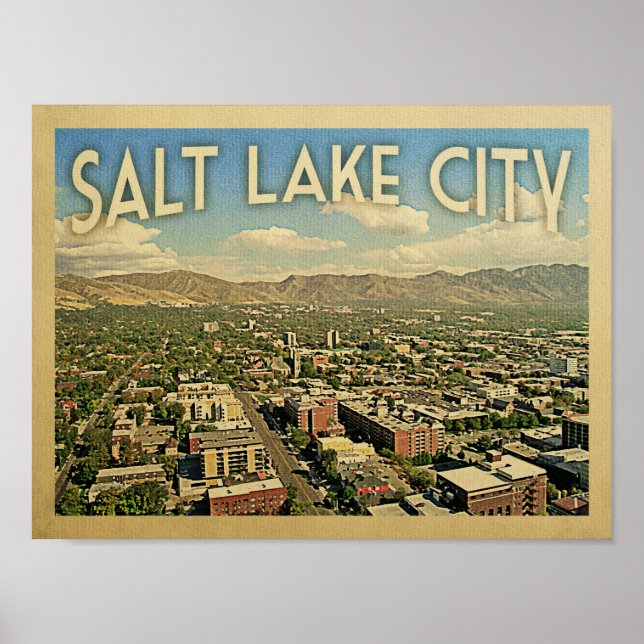 Salt Lake City Vintage Travel Poster (Front)