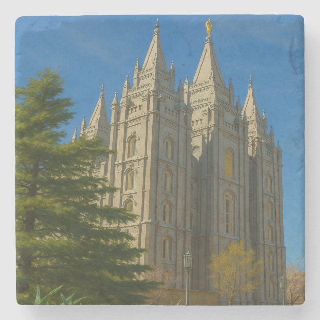 Salt Lake Temple Coaster™  Stone Coaster (Front)