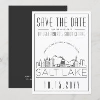 Salt Lake Wedding | Stylised Skyline Save the Date