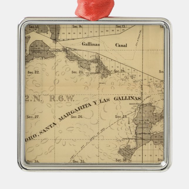 Salt marsh and tide lands metal ornament (Front)